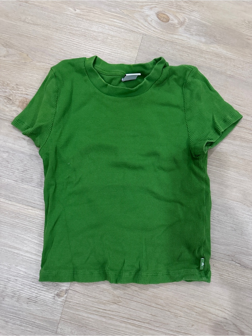 TNA Bright Green Ribbed Short Sleeve Tee